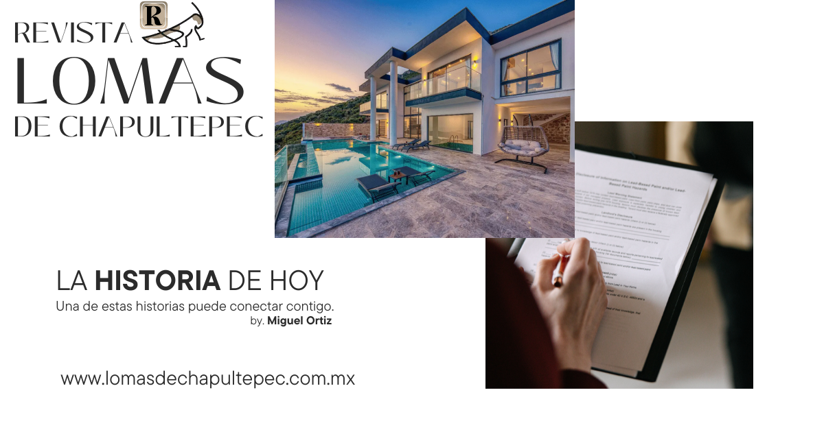 Abogado especialista en derecho inmobiliario revisando contratos de una propiedad de lujo en Lomas de Chapultepec, firma López Ziga y Asociados.