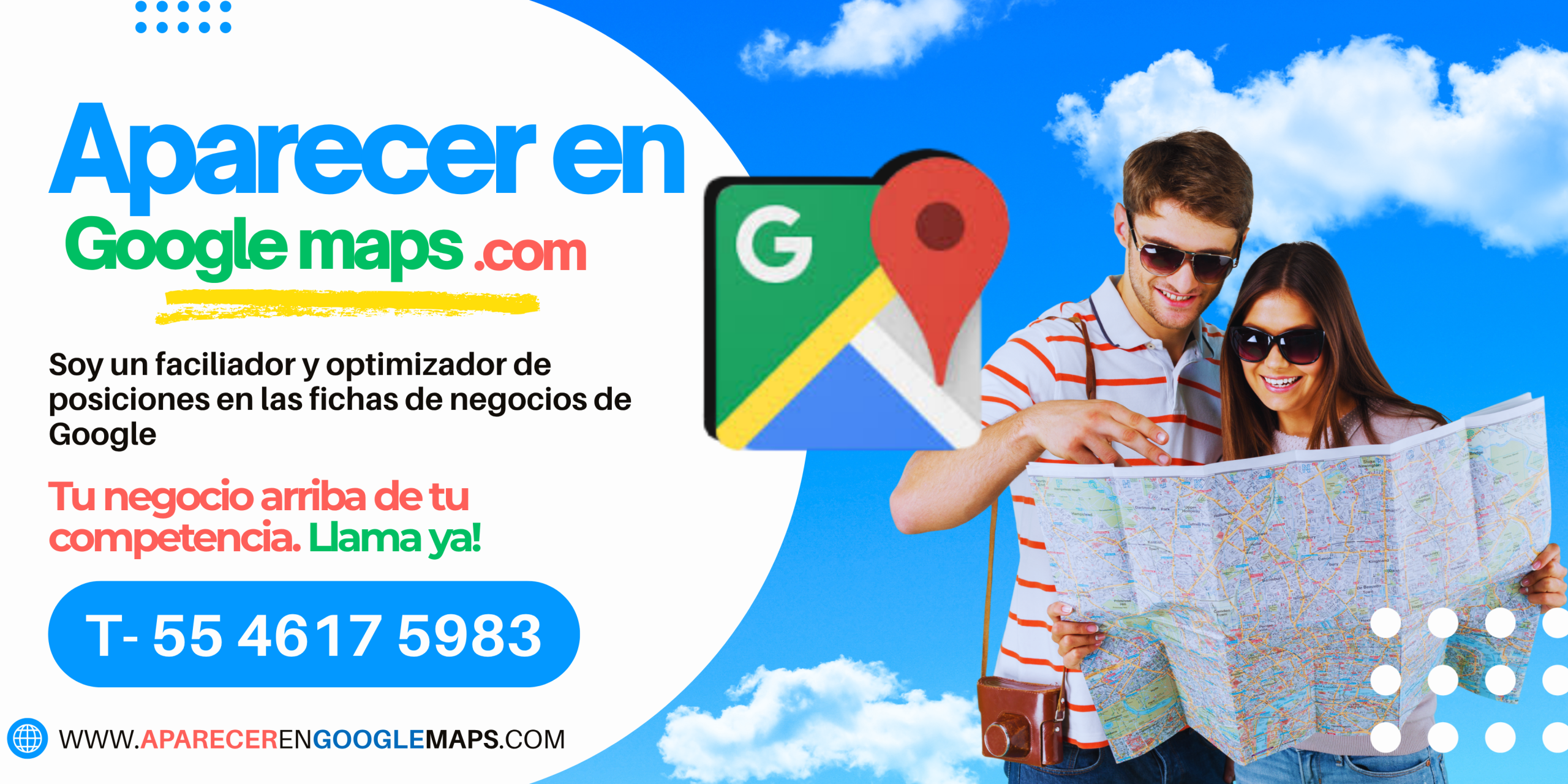 Servicio para medicos, clinicas y consultorios para Aparecer primero en google maps. llame 55 4617 5983